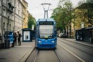 Tram at the Hohenzollernplatz in Munich